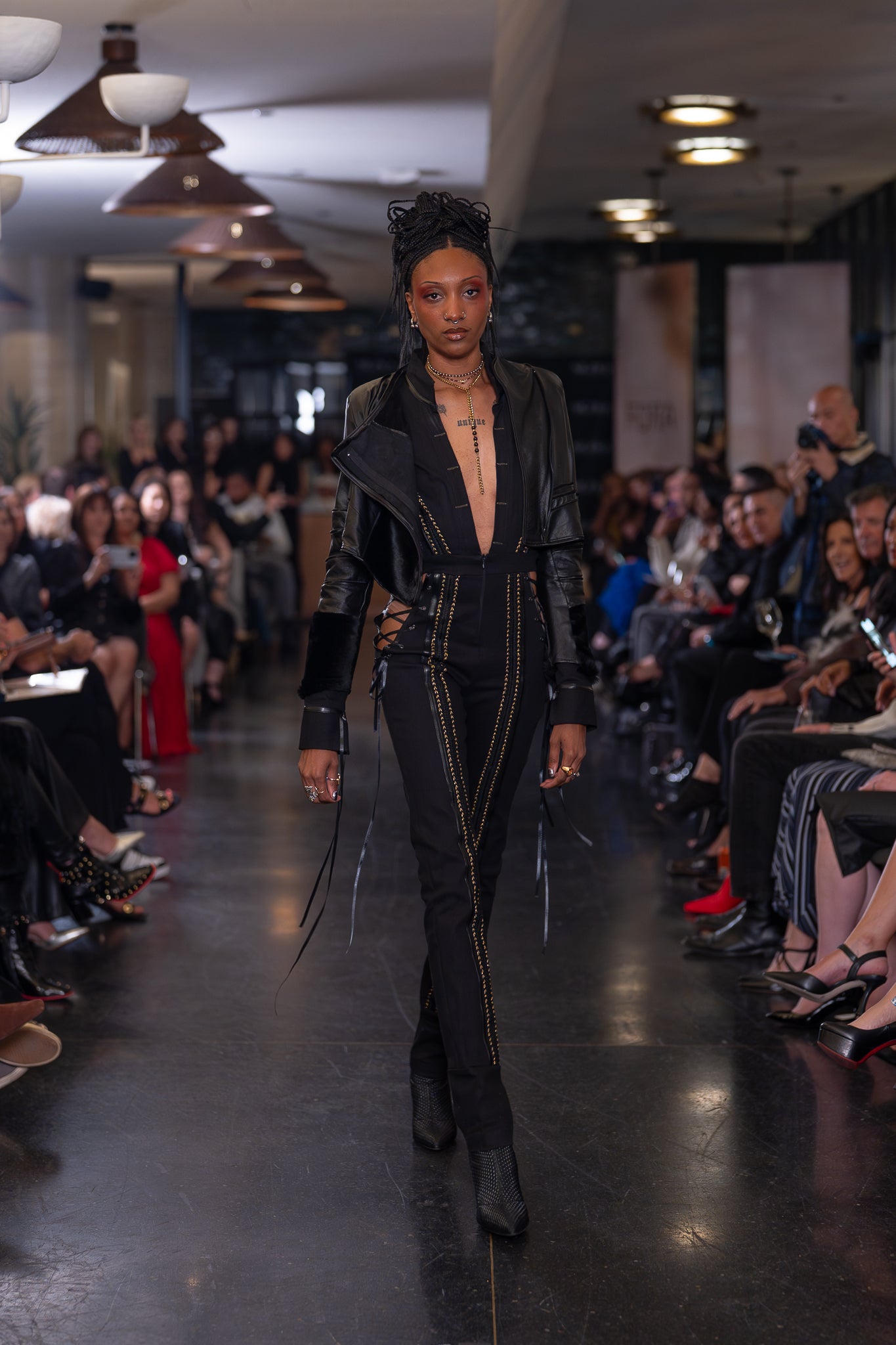 Shearling Leather Crop Jacket