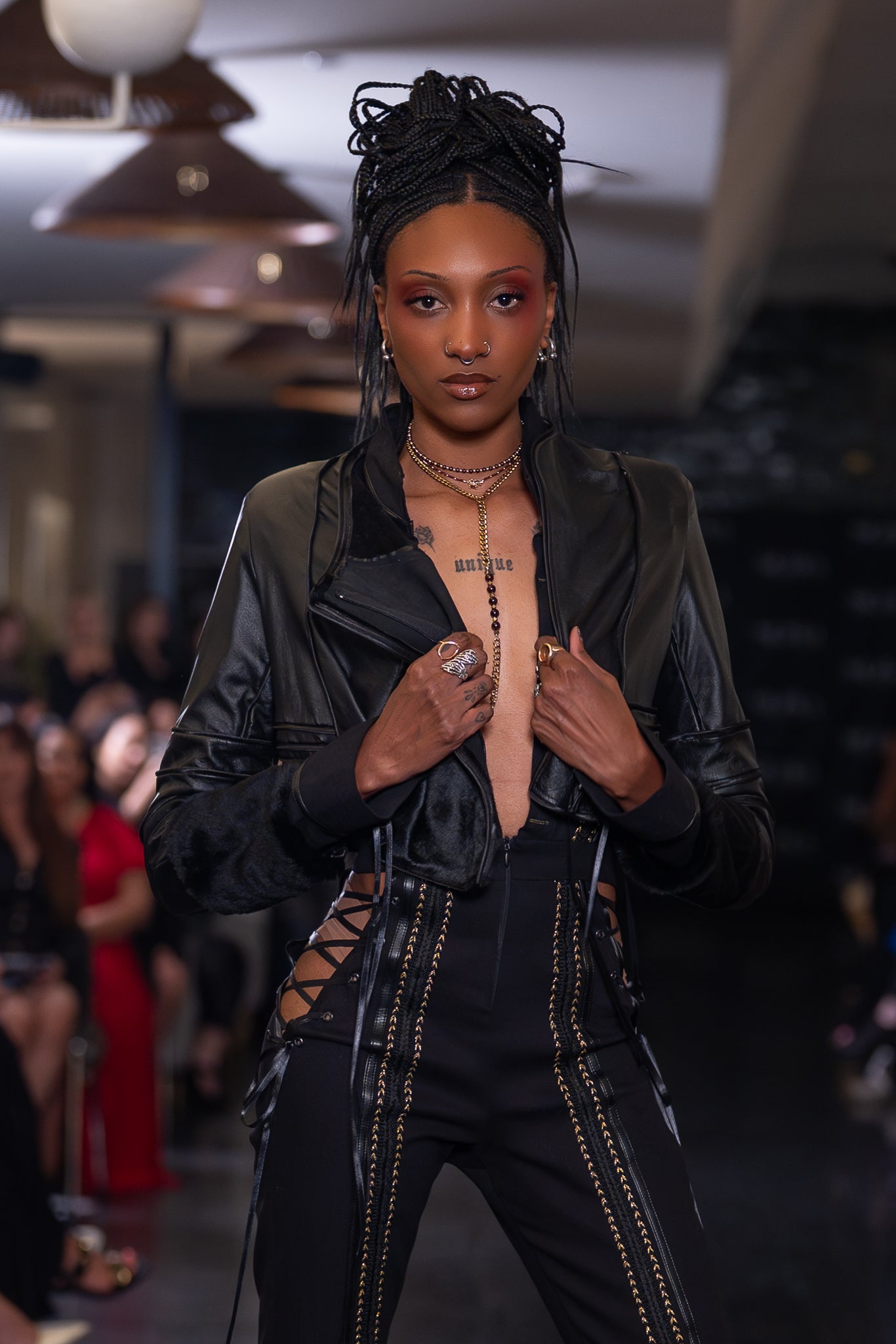 Shearling Leather Crop Jacket