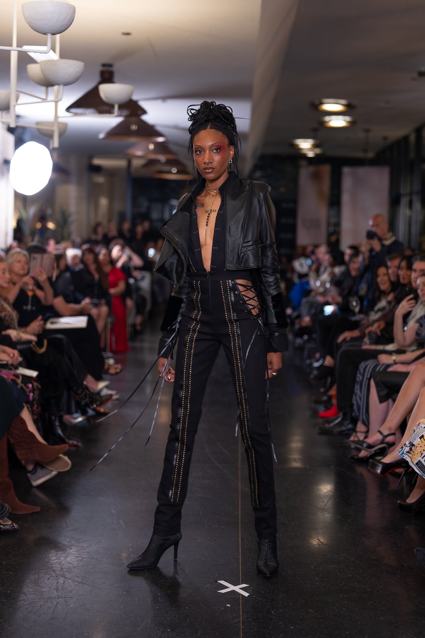 Shearling Leather Crop Jacket