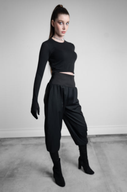 Crop Hood with Long Sleeve