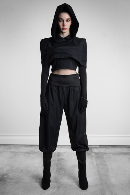 Crop Hood with Long Sleeve