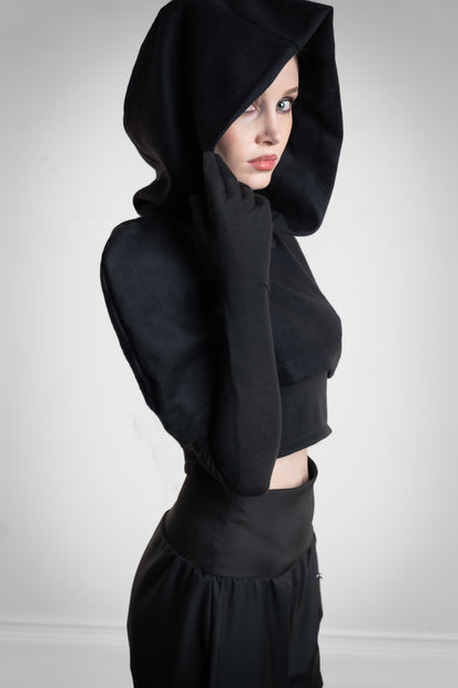 Crop Hood with Long Sleeve